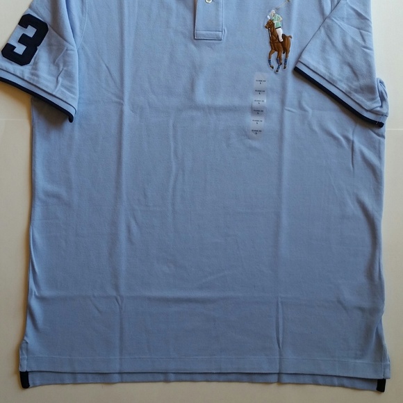 NEW Men Ralph Lauren Mesh Polo Shirt Blue - Picture 4 of 4